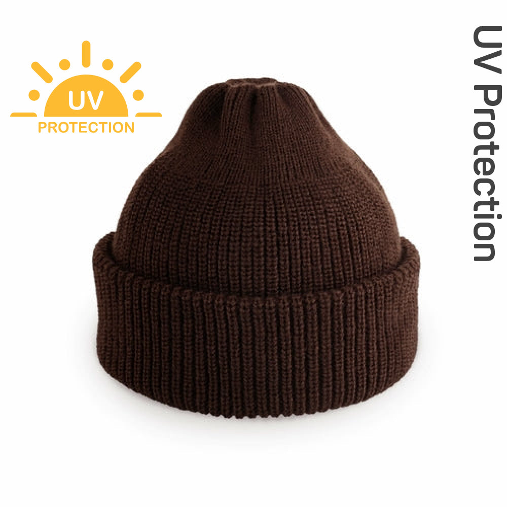 ProvModa Fisherman Beanie, a short cuffed knit beanie in 100% acrylic