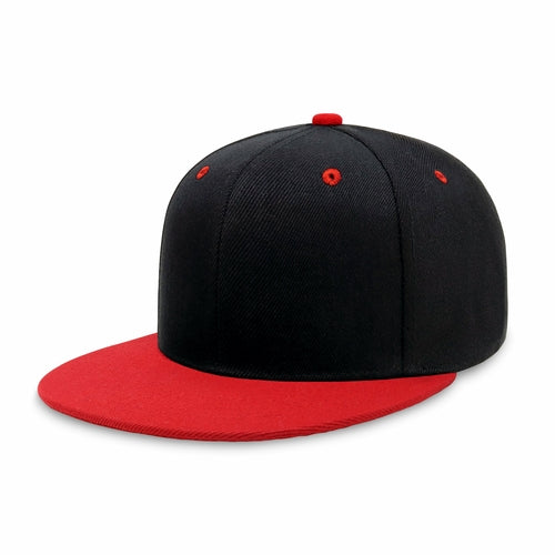 Flat Brim Two-Tone Plain Snapback Cap