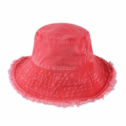 Floppy Wide Brim Frayed Bucket Hat