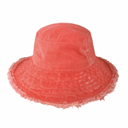 Floppy Wide Brim Frayed Bucket Hat