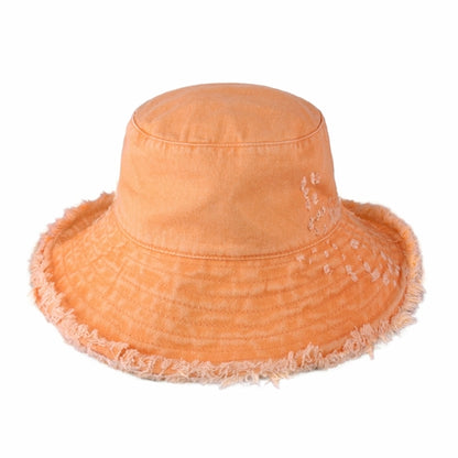 Floppy Wide Brim Frayed Bucket Hat