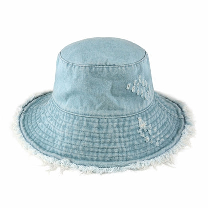 Floppy Wide Brim Frayed Bucket Hat