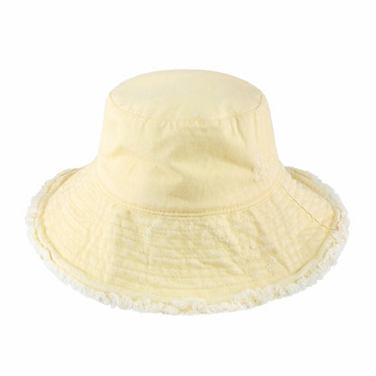 Floppy Wide Brim Frayed Bucket Hat