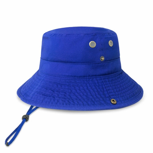 Wide Brim Washed Cotton String Bucket Hat