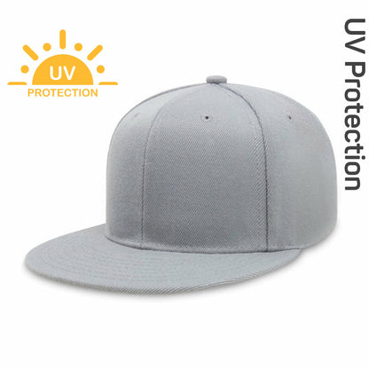 Flat Brim Plain Snapback Cap