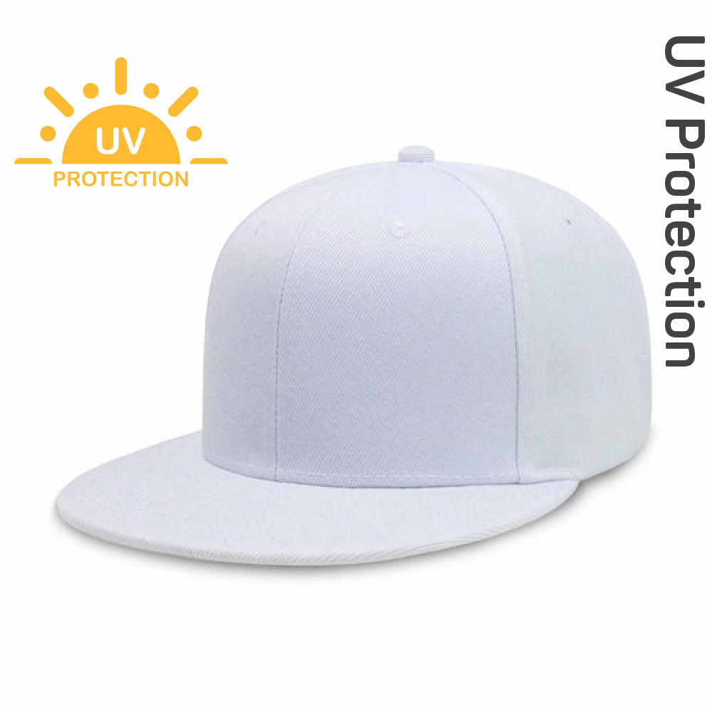 Flat Brim Plain Snapback Cap