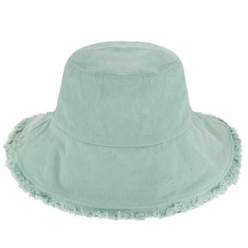 Floppy Wide Brim Frayed Bucket Hat