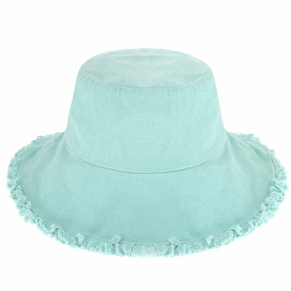 Floppy Wide Brim Frayed Bucket Hat