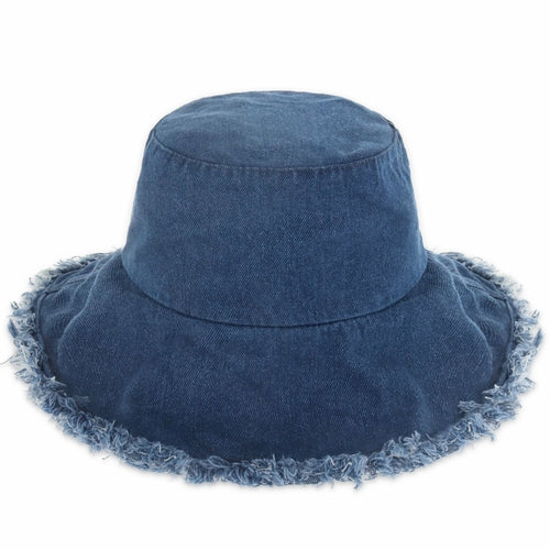 Floppy Wide Brim Frayed Bucket Hat