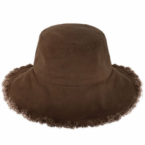 Floppy Wide Brim Frayed Bucket Hat