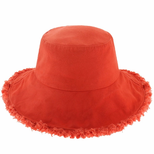 Floppy Wide Brim Frayed Bucket Hat