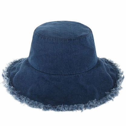 Floppy Wide Brim Frayed Bucket Hat