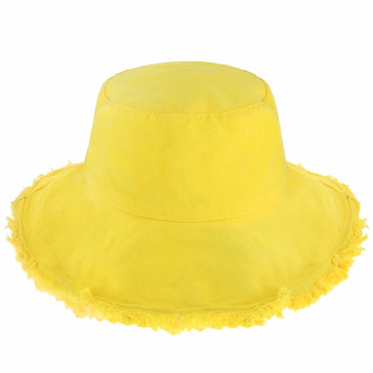 Floppy Wide Brim Frayed Bucket Hat