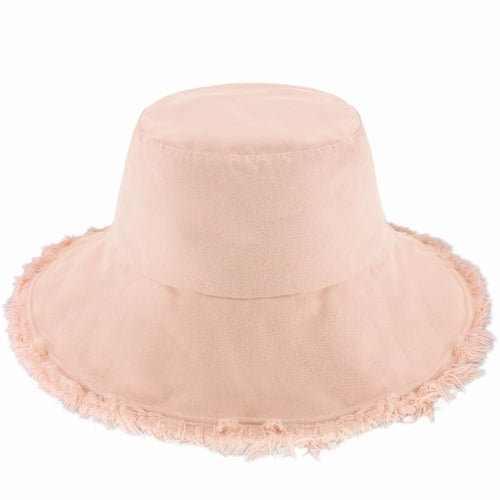 Floppy Wide Brim Frayed Bucket Hat