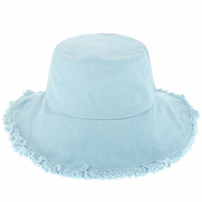 Floppy Wide Brim Frayed Bucket Hat