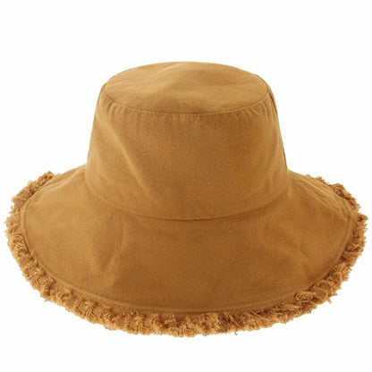 Floppy Wide Brim Frayed Bucket Hat