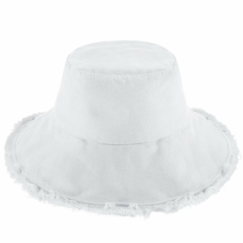 Floppy Wide Brim Frayed Bucket Hat