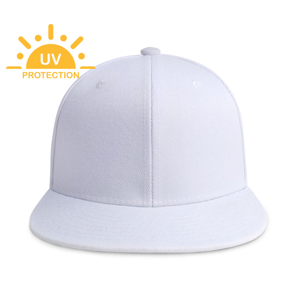 Flat Brim Plain Snapback Cap