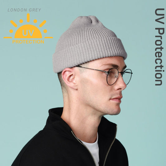 ProvModa Fisherman Beanie, a short cuffed knit beanie in 100% acrylic
