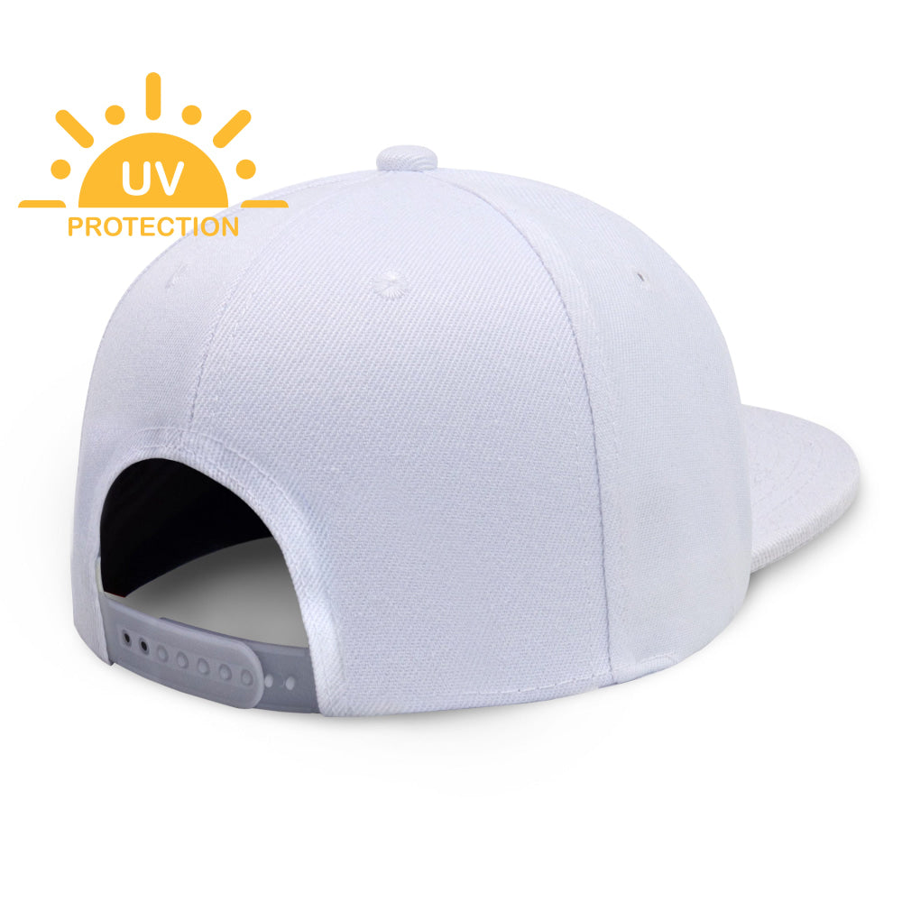 Flat Brim Plain Snapback Cap