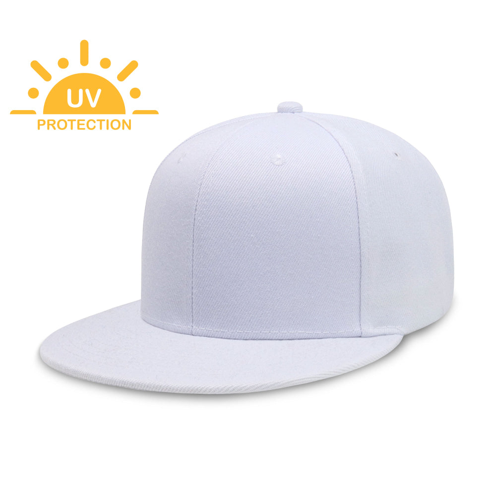 Flat Brim Plain Snapback Cap