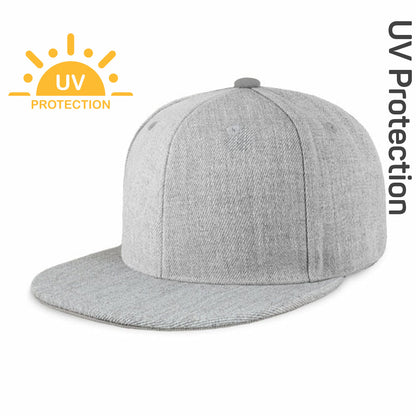 Flat Brim Two-Tone Plain Snapback Cap